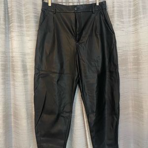 Zara Faux Leather Slouchy Trousers 🖤